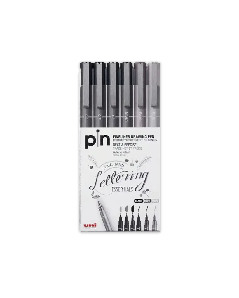 Uni Pin Fine Liner 6s - lettering
