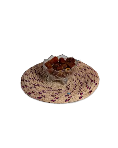 Handcrafted palm frond base for serving dishes