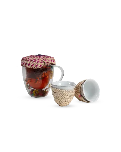 Handmade Palm Leaf Coffee Serving Set