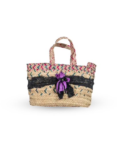 Colorful Handwoven Palm Bag – Handmade